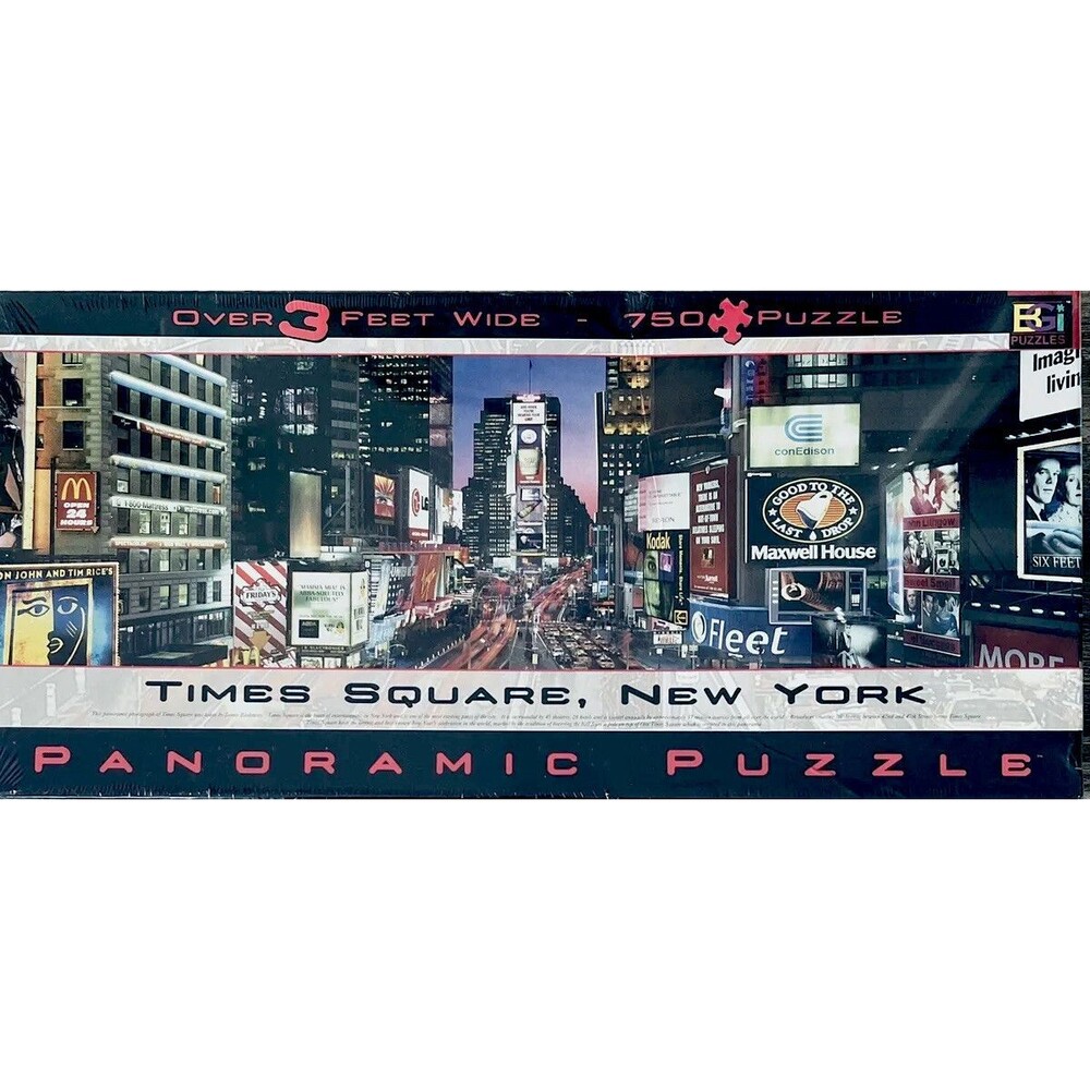 New Vintage PANORAMIC Jigsaw Puzzle  Buffalo Games New York Times Square SEALED